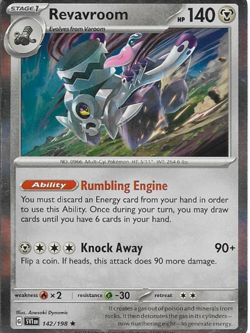 Pokemon Revavroom 142/198 Scarlet & Violet Base Holo LP